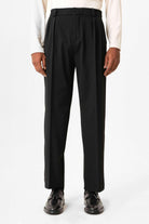 Antioch-Siyah Yüksek Bel Pileli Relaxed Fit Baggy Erkek Pantolon-Pantolon-1-Milagron.com