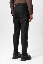 Antioch-Siyah Yüksek Bel Pileli Teknik Erkek Pantolon-Pantolon-5-Milagron.com