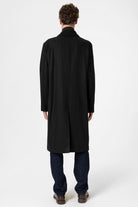 Antioch-Siyah Yün Karışımlı Balıksırtı Kruvaze Erkek Kaban-Kaban-5-Milagron.com