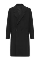 Antioch-Siyah Yün Karışımlı Balıksırtı Kruvaze Erkek Kaban-Kaban-6-Milagron.com