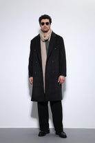 Antioch-Siyah Yün Karışımlı Kruvaze Erkek Kaban-Kaban-1-Milagron.com