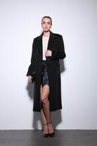 Antioch-Siyah Yün Karışımlı Kruvaze Kadın Kaban-Kaban-2-Milagron.com