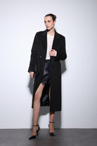 Antioch-Siyah Yün Karışımlı Kruvaze Kadın Kaban-Kaban-4-Milagron.com