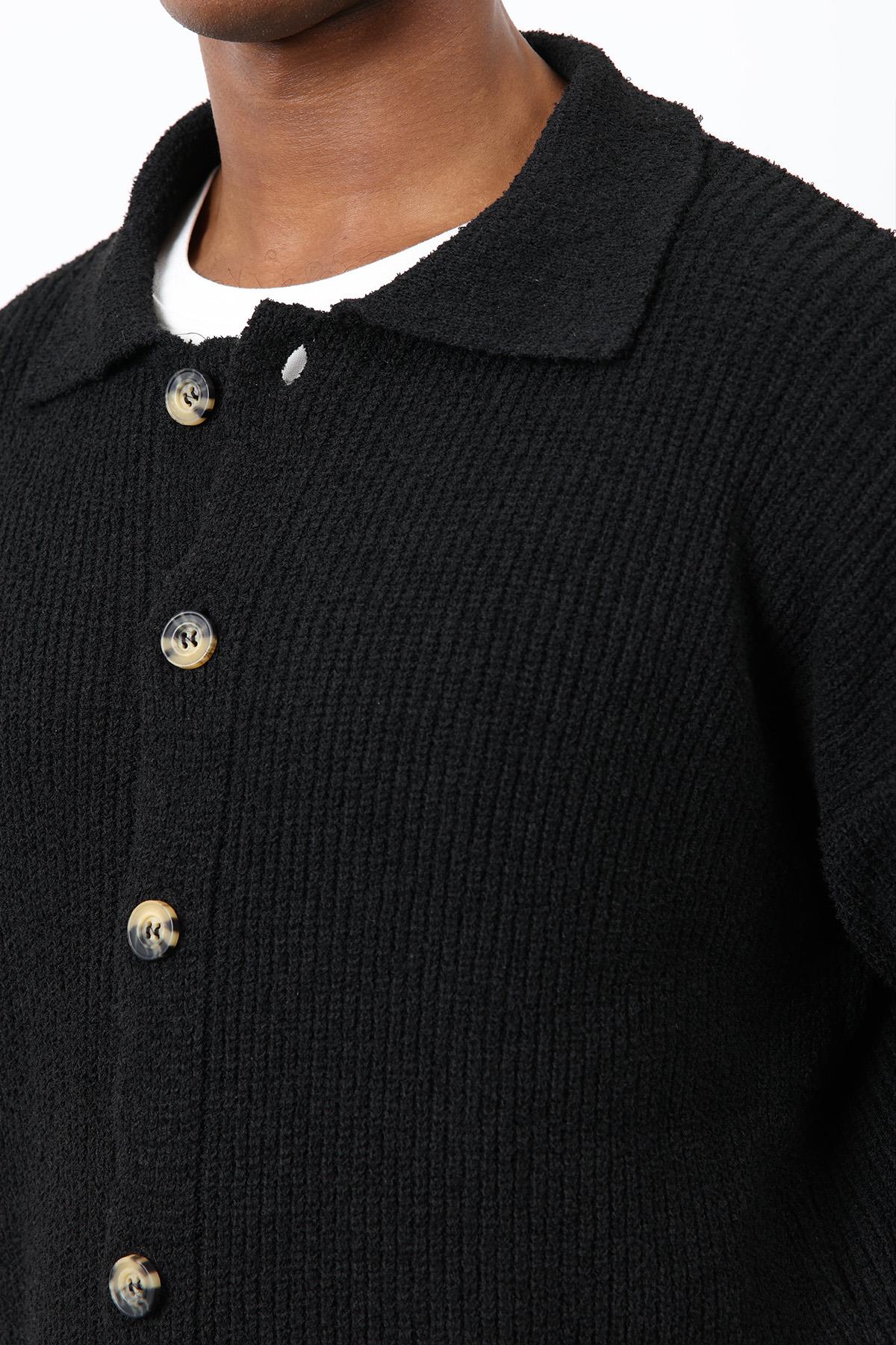 Antioch-Siyah örme Triko Erkek Hırka-Hırka-6-Milagron.com