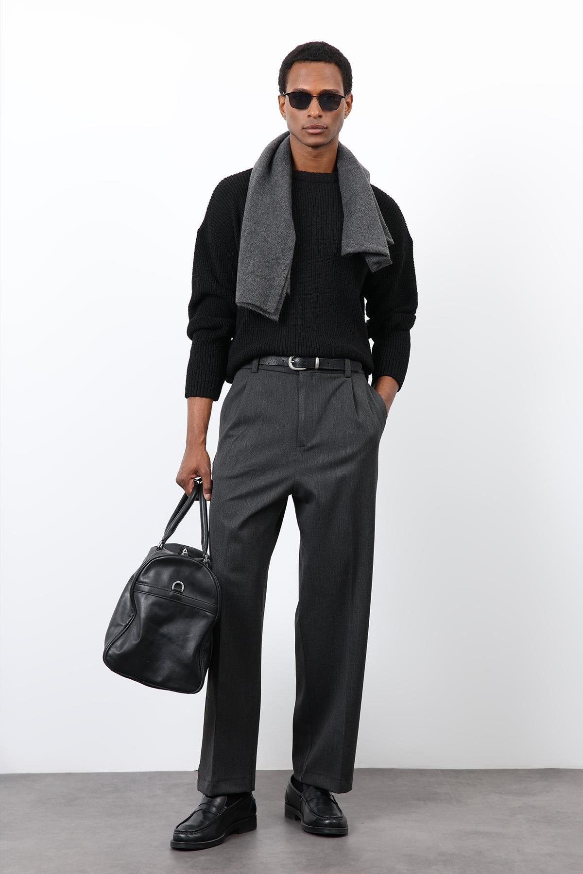 Antioch-Siyah örme Triko Erkek Kazak-Kazak-1-Milagron.com