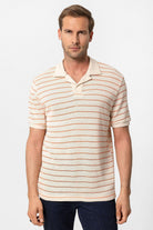 Antioch-Somon Apaş Yaka Çizgili örme Erkek T Shirt-T-Shirts-1-Milagron.com