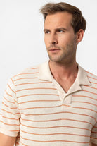 Antioch-Somon Apaş Yaka Çizgili örme Erkek T Shirt-T-Shirts-4-Milagron.com