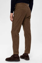 Antioch-Sütlü Kahve Yüksek Bel Duble Paça Kadife Erkek Pantolon-Kumaş Pantolon-7-Milagron.com