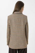 Antioch-Taba Kadın Kazayağı Desenli Blazer Ceket-Ceket-7-Milagron.com