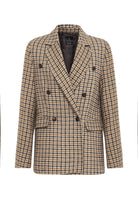 Antioch-Taba Kadın Kazayağı Desenli Blazer Ceket-Ceket-8-Milagron.com