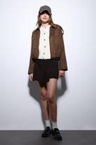 Antioch-Taba Süet Görünümlü Bomber Kadın Mont-Mont-3-Milagron.com