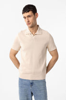 Antioch-Taş 100% Pamuk Apaş Yaka Triko T Shirt-T-Shirts-1-Milagron.com