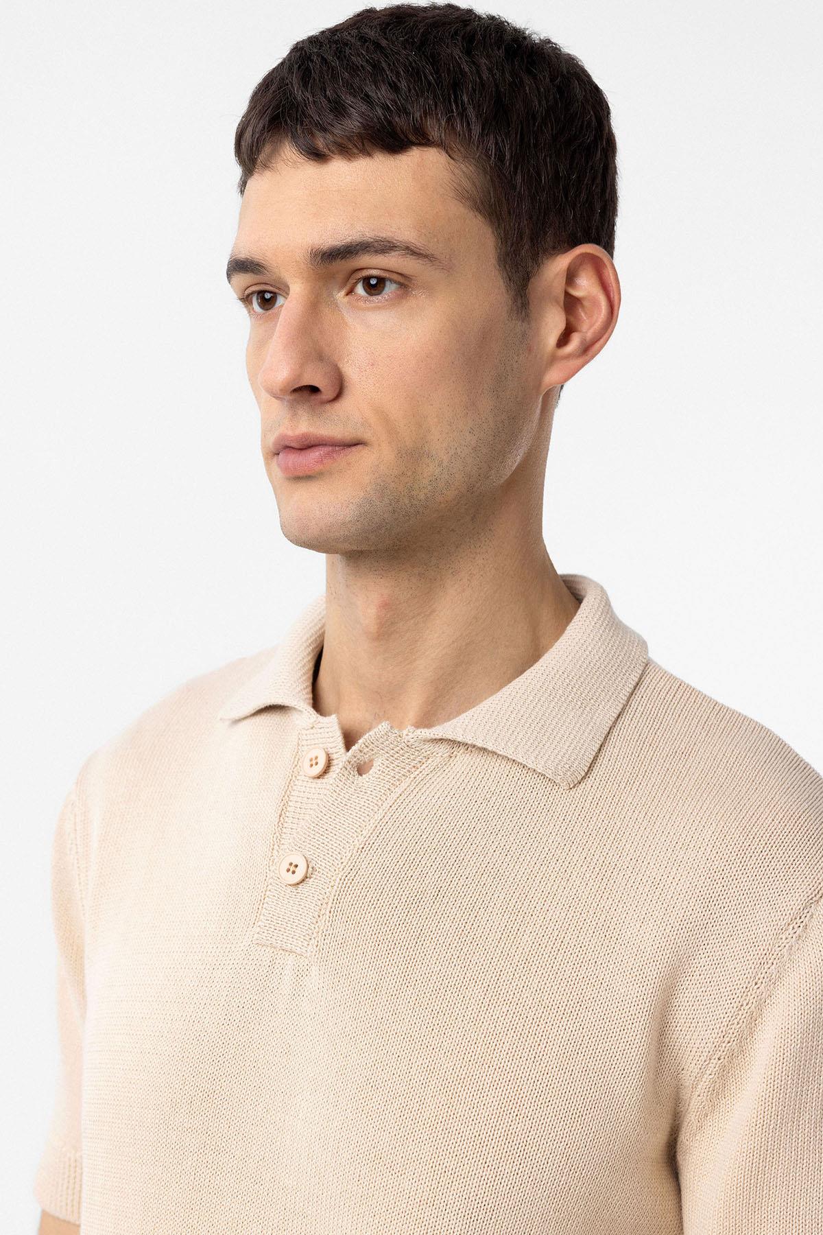 Antioch Taş 100% Pamuk Polo Yaka Triko T-Shirt