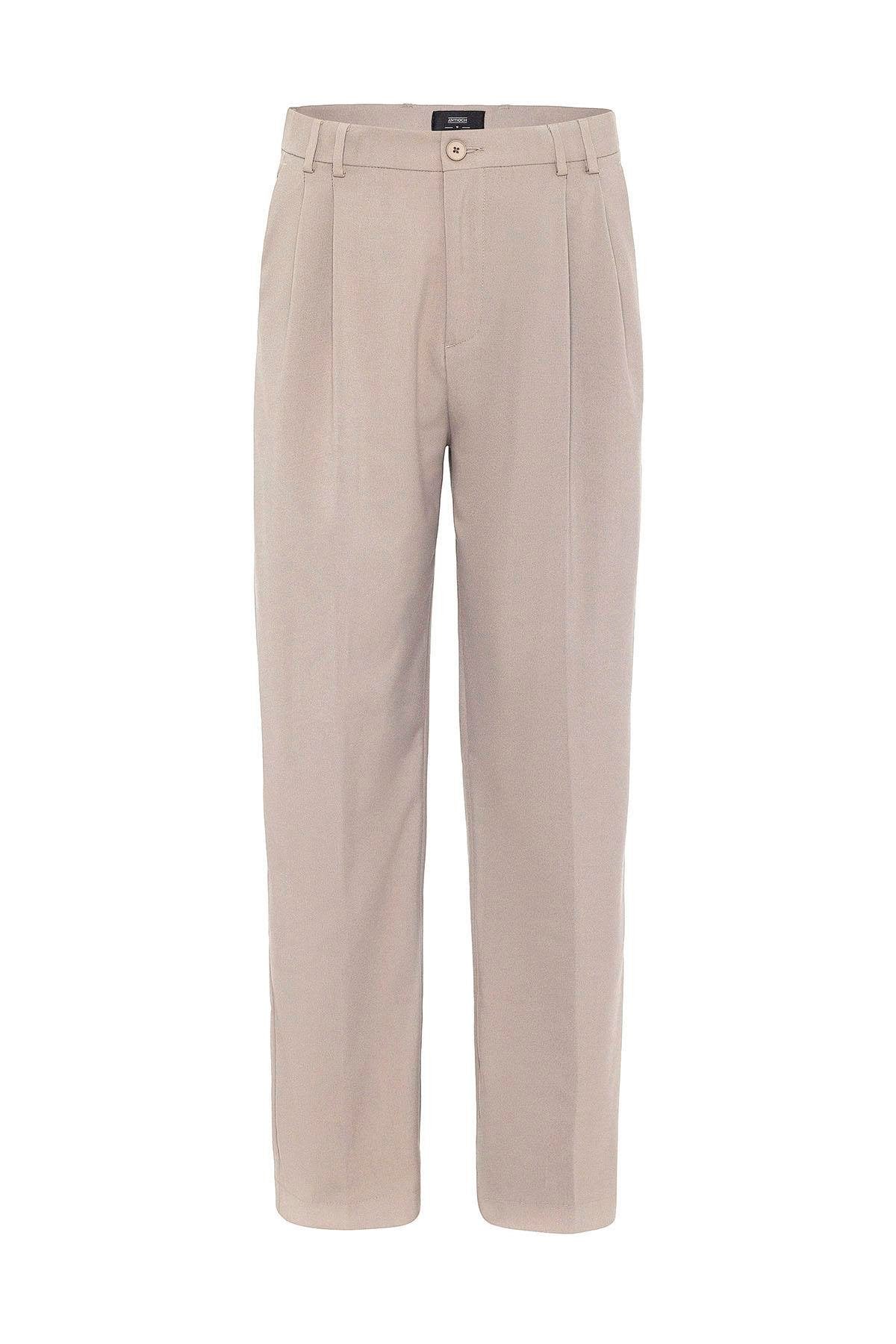 Antioch-Taş Çift Pileli Baggy Fit Erkek Pantolon-Kumaş Pantolon-7-Milagron.com