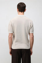 Antioch Taş Comfort Slim Fermuarlı Erkek Triko T-Shirt
