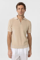 Antioch-Taş Fermuarlı Dokuma Erkek Polo Yaka Triko T Shirt-T-Shirts-2-Milagron.com