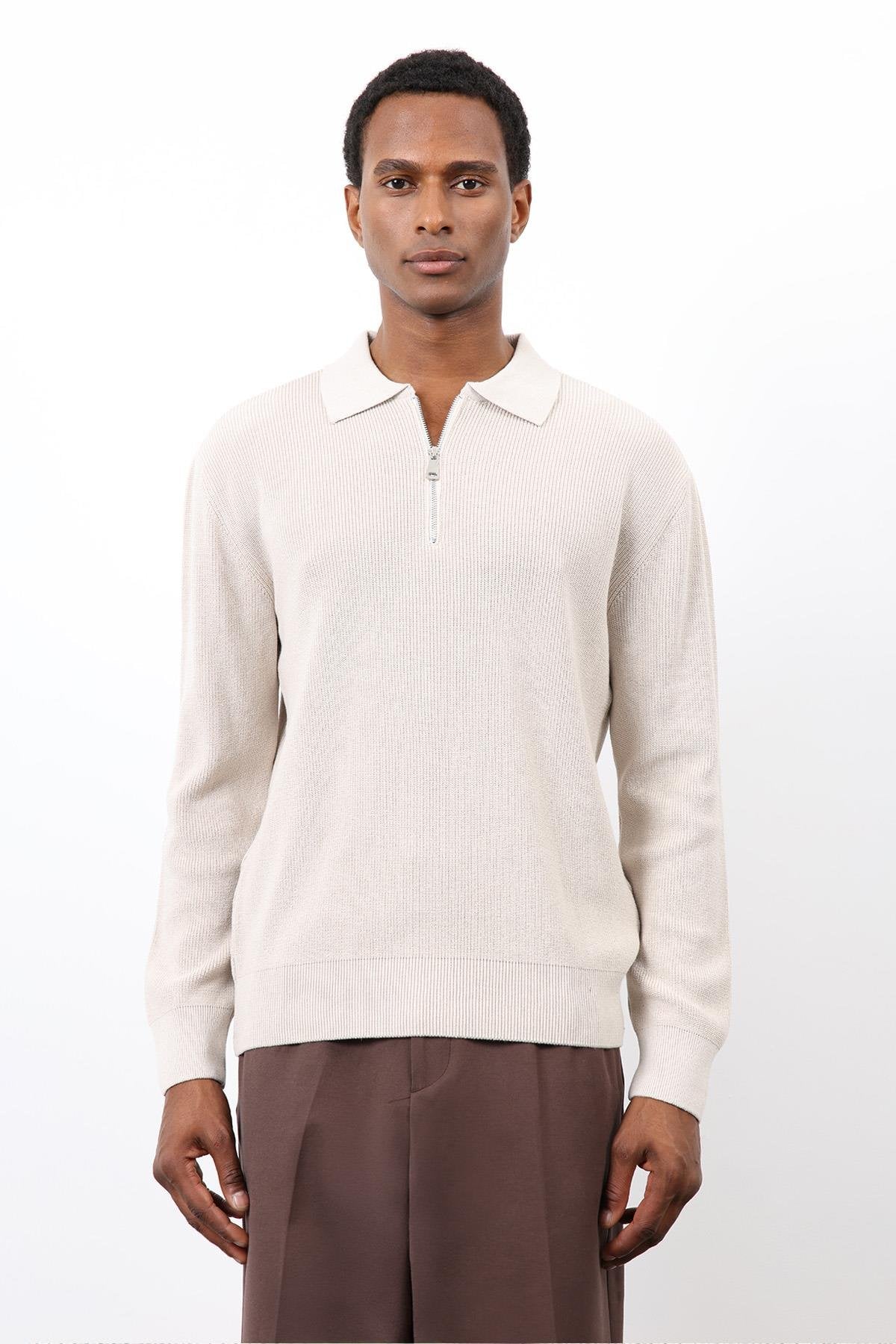 Antioch-Taş Fermuarlı Erkek Triko Kazak-Kazak-4-Milagron.com