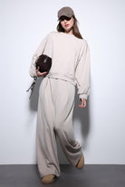 Antioch-Taş Geniş Paça Relaxed Kadın Takım-Takım-2-Milagron.com