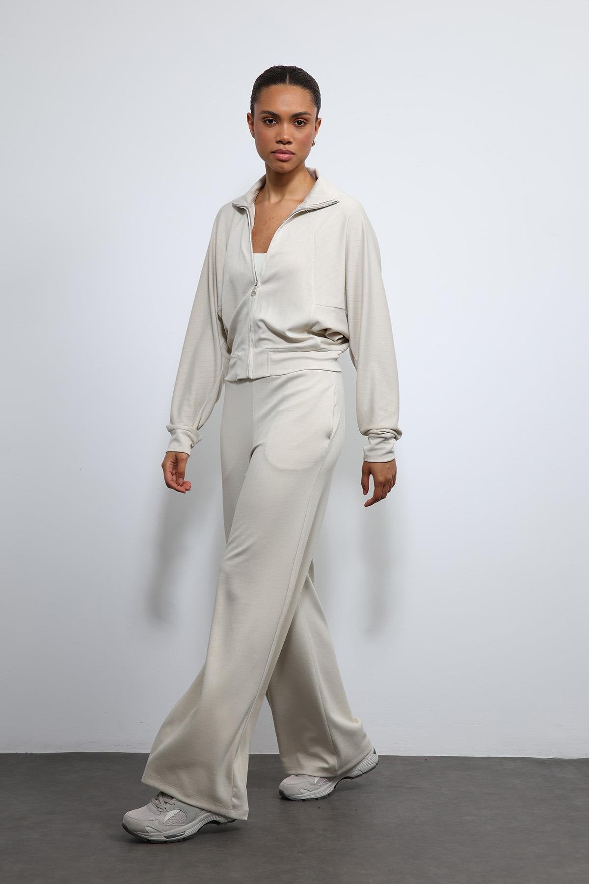 Antioch-Taş Geniş Paça çizgili Eşofman Takım-Takım-2-Milagron.com