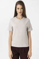 Antioch-Taş Kadın Bisiklet Yaka Basic T Shirt-T-Shirts-1-Milagron.com