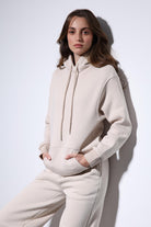 Antioch-Taş Kapüşonlu Basic Kadın Sweatshirt-Sweatshirt-3-Milagron.com