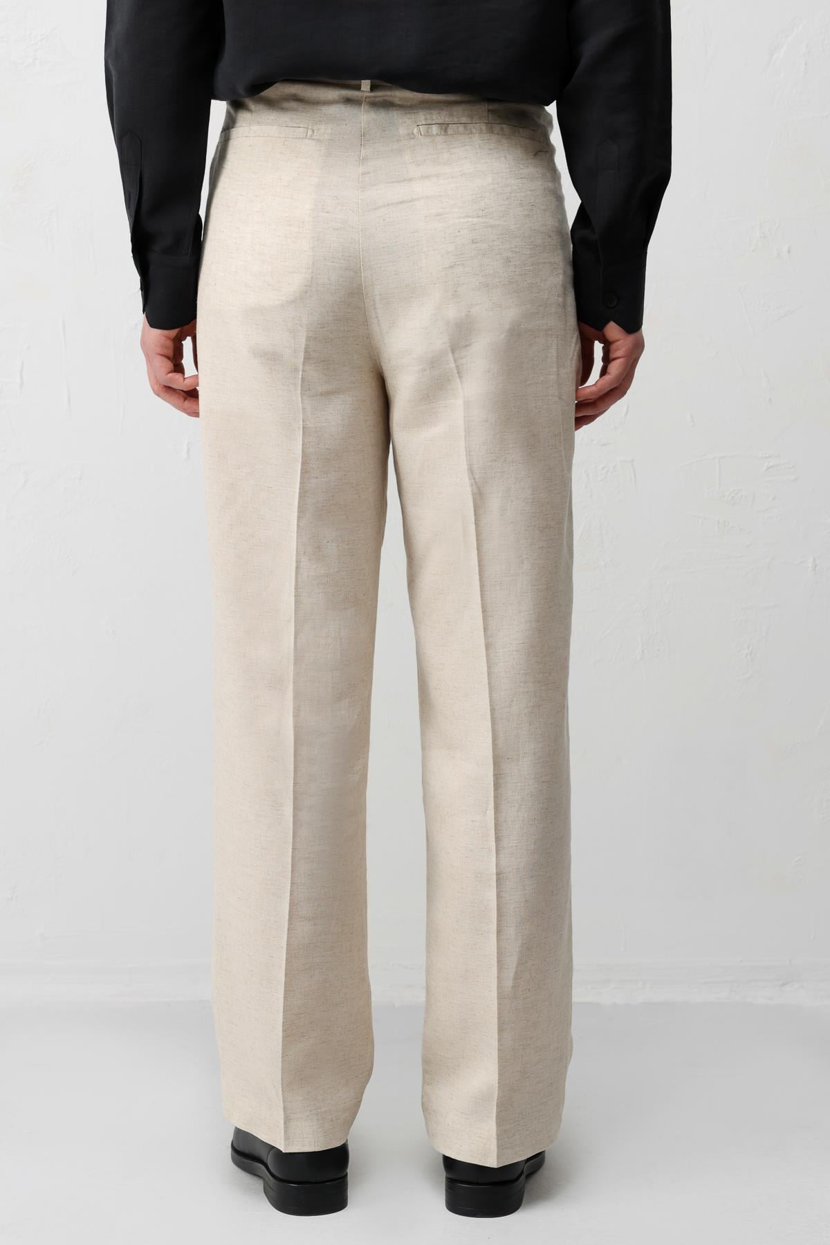 Antioch Taş Keten Karışımlı Erkek Baggy Pantolon