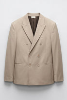 Antioch Taş Kruvaze Relaxed Fit Erkek Blazer Ceket