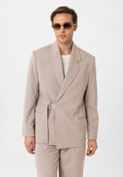 Antioch-Taş Kuşaklı Relax Fit Erkek Blazer Ceket-Blazer Ceket-2-Milagron.com