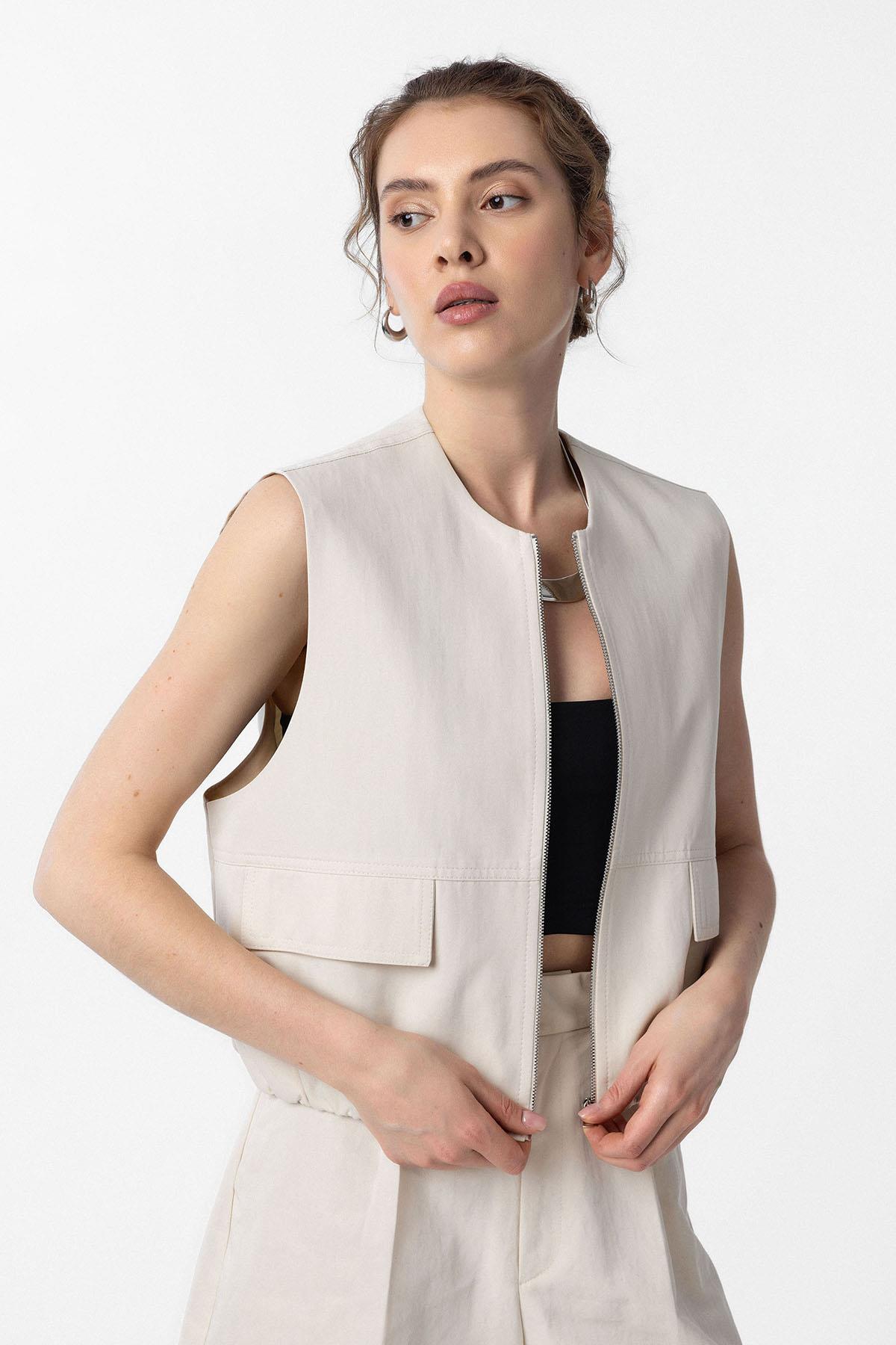 Antioch-Taş Oversize Kadın Yelek-Yelek-1-Milagron.com