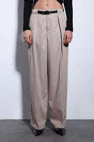 Antioch-Antioch Taş Pileli Geniş Kadın Pantolon-Kumaş Pantolon-2-Milagron.com