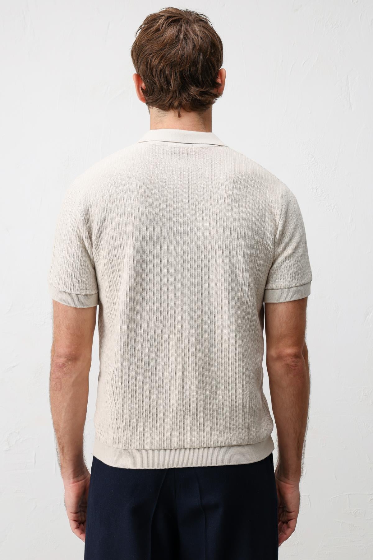 Antioch Taş Premium Dokulu Erkek Triko T-Shirt