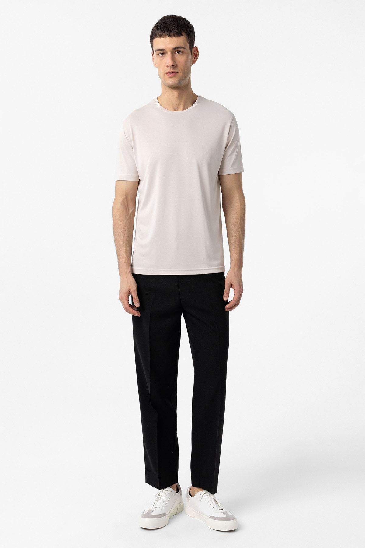 Antioch Taş Regular Fit Modal Teknik Kumaş Erkek T-Shirt