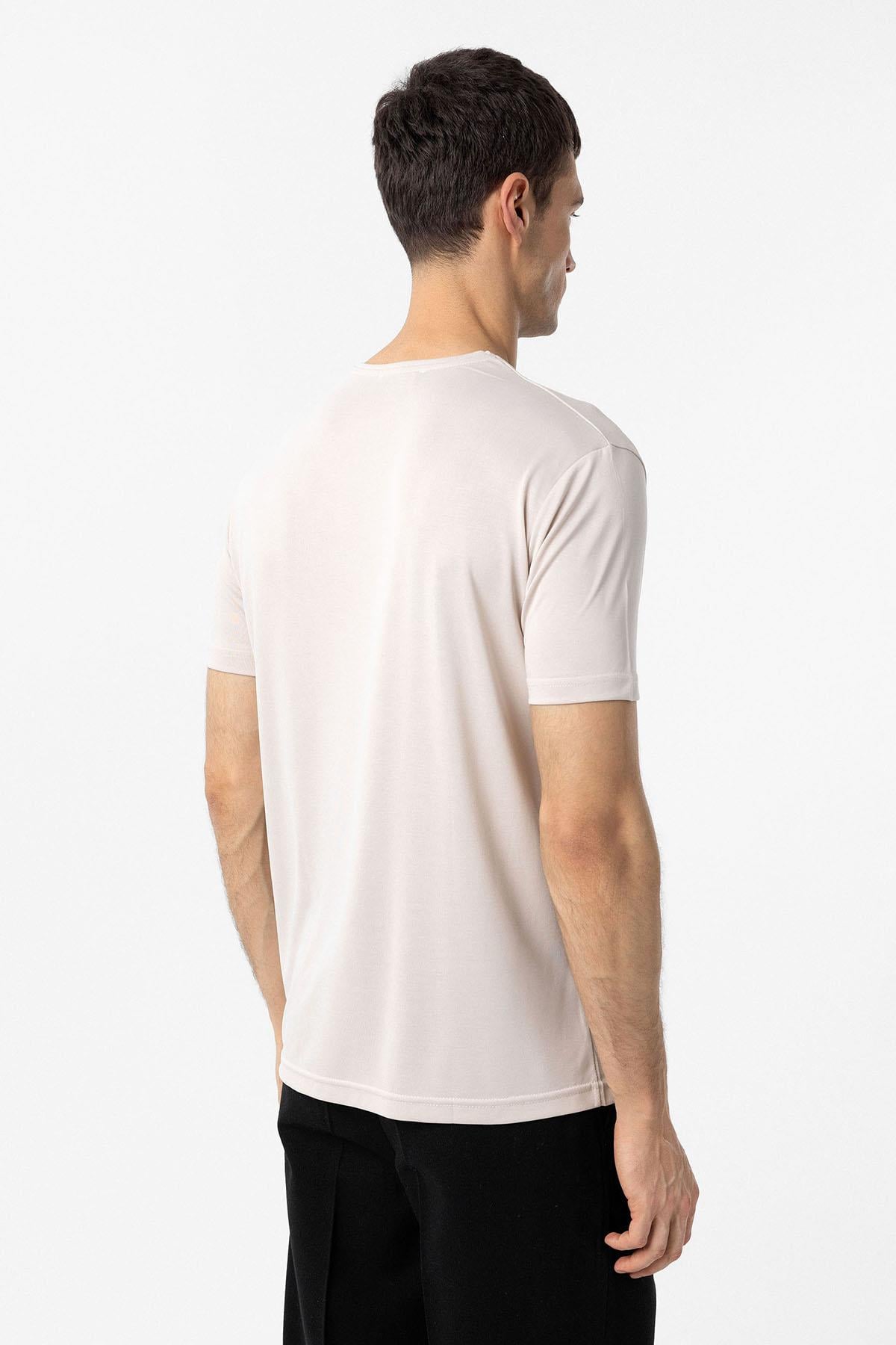 Antioch Taş Regular Fit Modal Teknik Kumaş Erkek T-Shirt