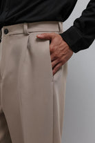 Antioch-Taş Relax Fit Baggy Pilili Erkek Pantolon-Kumaş Pantolon-3-Milagron.com