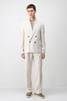 Antioch Taş Relax Fit Keten Karışımlı Erkek Blazer Ceket