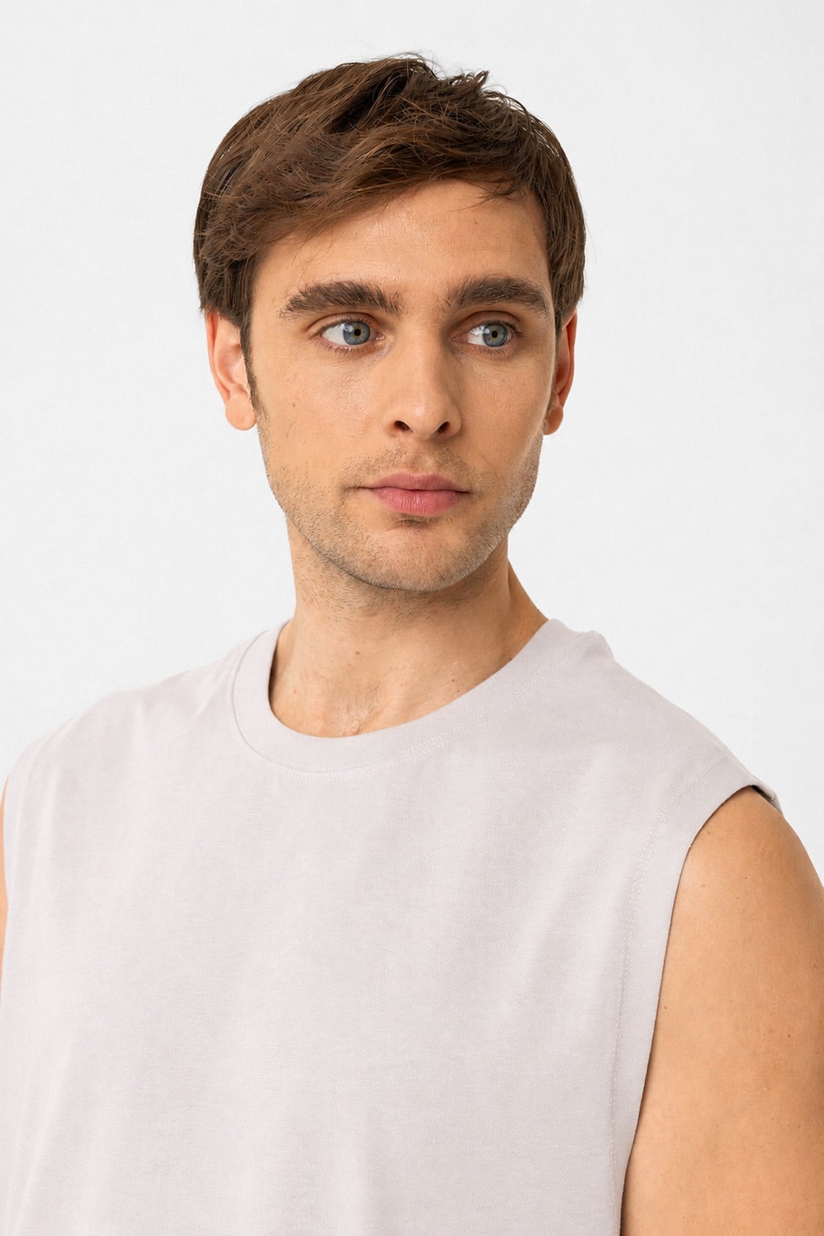 Antioch Taş Relaxed Fit Erkek Kolsuz T-Shirt