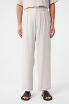 Antioch-Taş Relaxed Modal Kumaş Yüksek Bel Erkek Pantolon-Kumaş Pantolon-1-Milagron.com