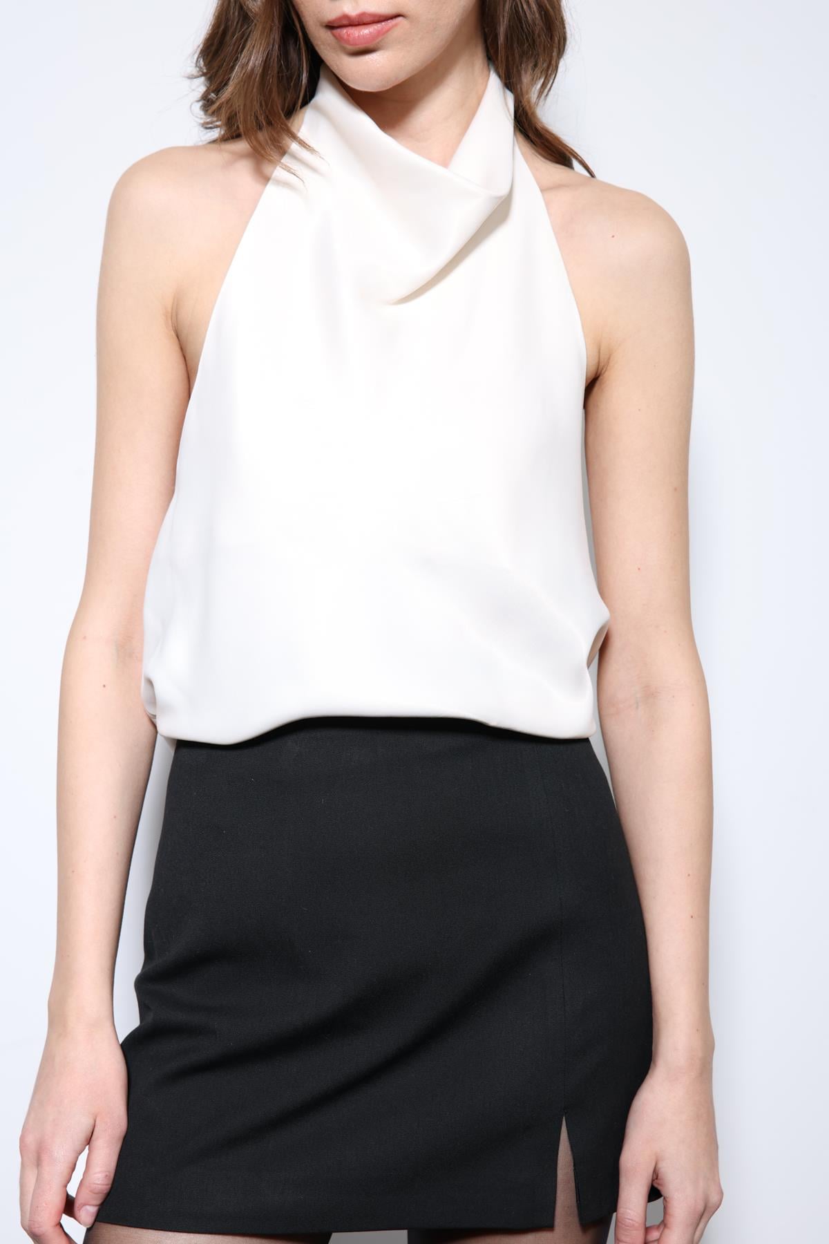 Antioch Taş Saten Halter Kadın Top