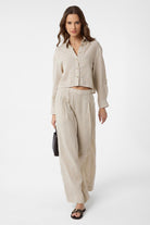 Antioch-Taş Şerit Detaylı Kadın Pantolon-Kumaş Pantolon-2-Milagron.com