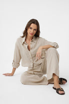 Antioch-Taş Şerit Detaylı Kadın Pantolon-Kumaş Pantolon-4-Milagron.com