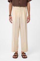 Antioch-Taş Yüksek Bel Pileli Relax Fit Erkek Pantolon-Kumaş Pantolon-1-Milagron.com