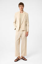 Antioch-Taş Yüksek Bel Pileli Relax Fit Erkek Pantolon-Kumaş Pantolon-3-Milagron.com