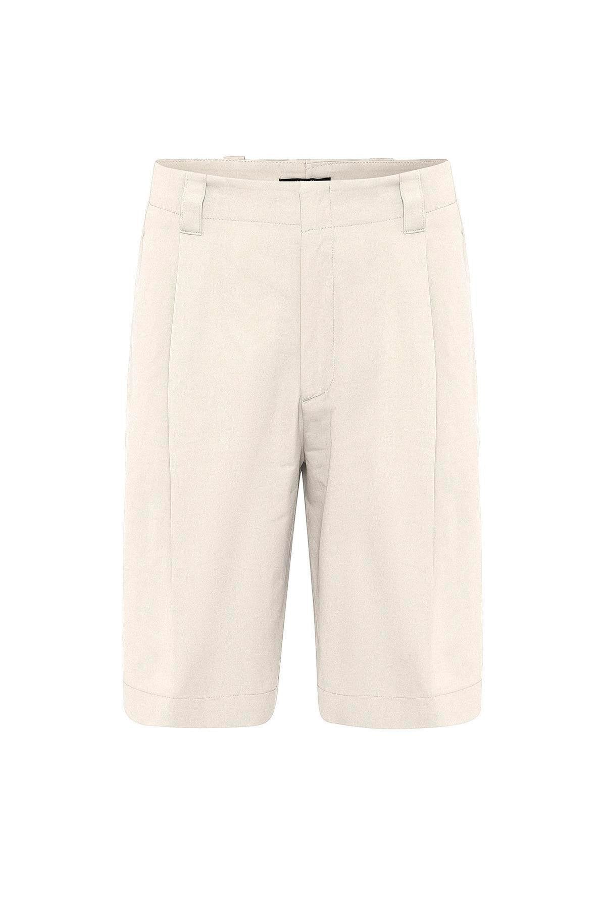 Antioch-Taş Yüksek Bel Pileli Relaxed Bermuda Erkek şort-Şort-6-Milagron.com