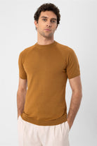 Antioch-Tütün Bisiklet Yaka Triko T Shirt-Kazak & Triko-1-Milagron.com
