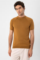 Antioch-Tütün Bisiklet Yaka Triko T Shirt-Kazak & Triko-2-Milagron.com