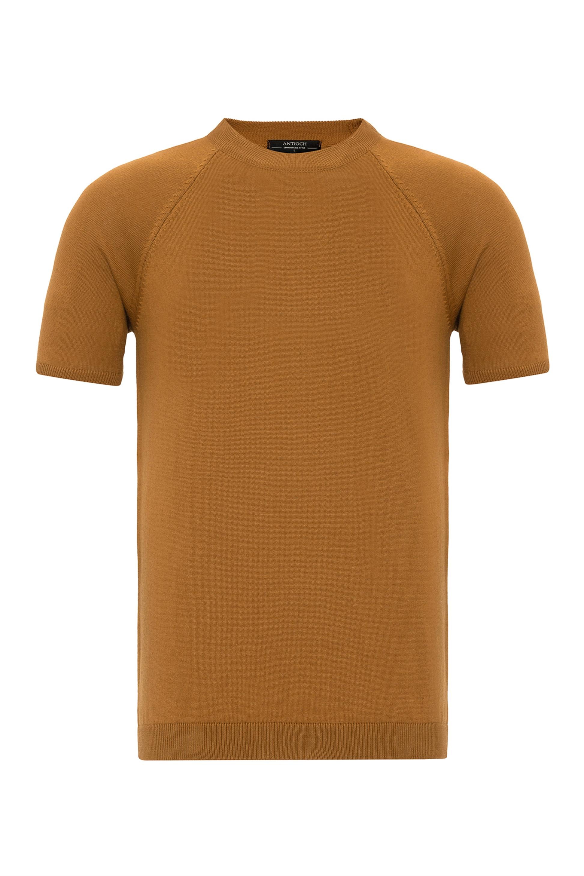 Antioch-Tütün Bisiklet Yaka Triko T Shirt-Kazak & Triko-7-Milagron.com