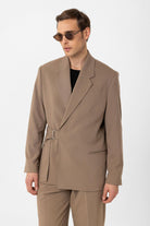 Antioch-Vizon Kuşaklı Relax Fit Erkek Blazer Ceket-Blazer Ceket-2-Milagron.com