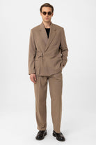 Antioch-Vizon Kuşaklı Relax Fit Erkek Blazer Ceket-Blazer Ceket-3-Milagron.com