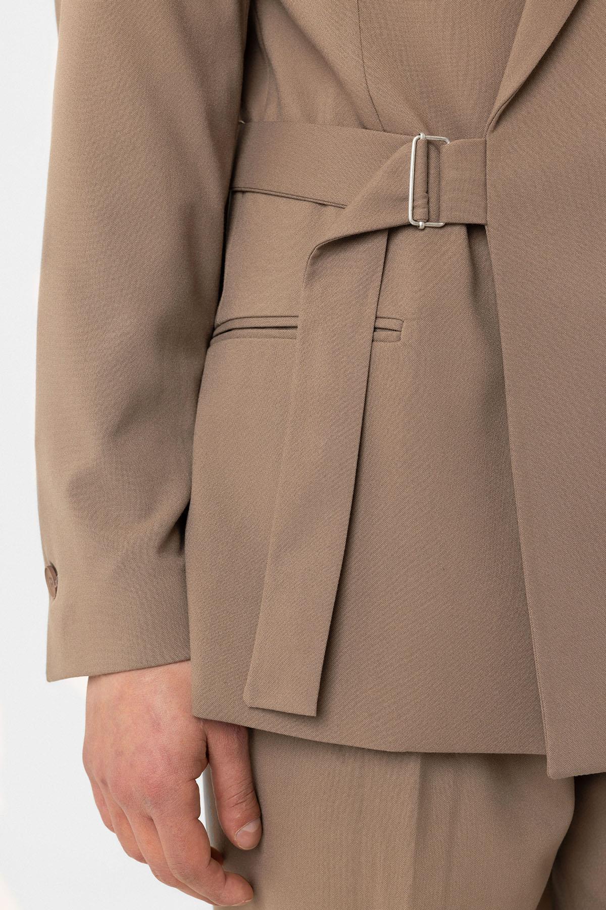 Antioch-Vizon Kuşaklı Relax Fit Erkek Blazer Ceket-Blazer Ceket-4-Milagron.com