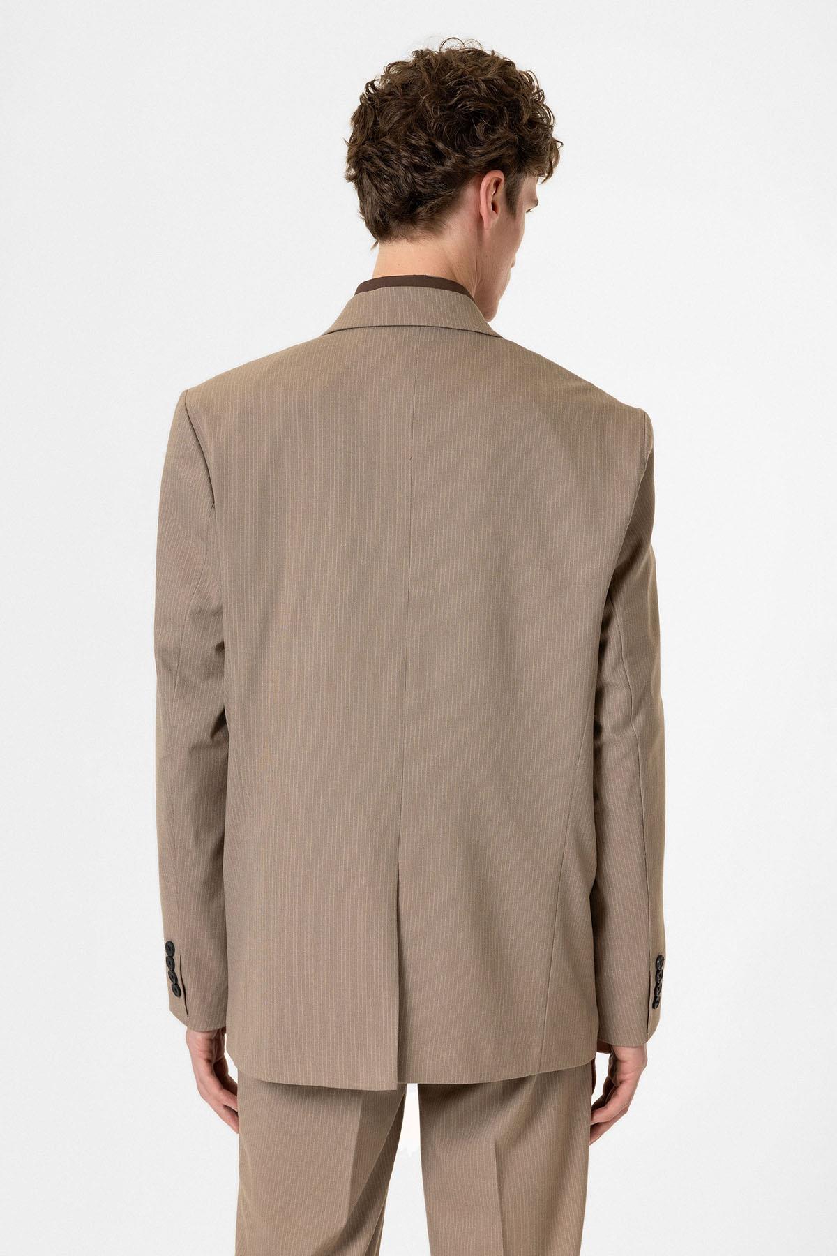 Antioch-Vizon Rahat Kruvaze Çizgili Erkek Blazer Ceket-Ceket-8-Milagron.com